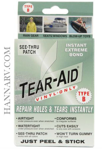Tear-Aid Type B Vinyl See Thru Patch Kit 3in x 12in
